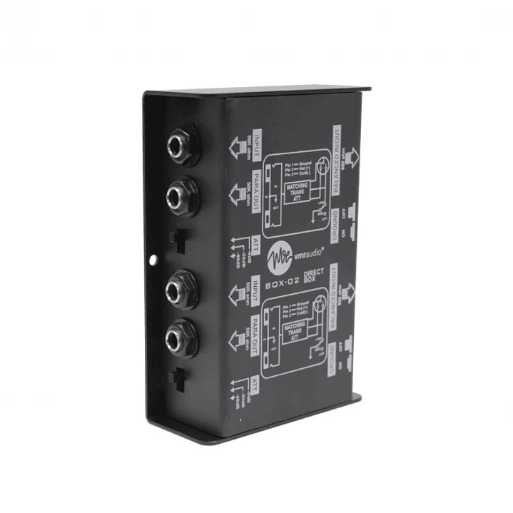 Caja directa metálica de 2 canales 1