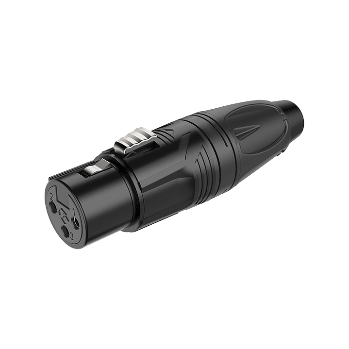  XLR hembra de 3 polos, carcasa negra / contactos chapados en oro 1