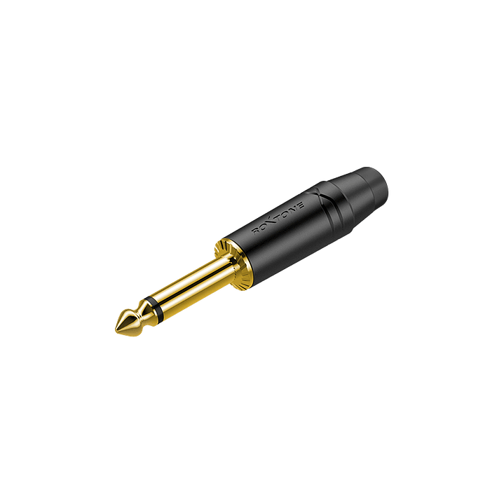  Conector mono de 6,3 mm, carcasa negra, contactos chapados en oro. 1