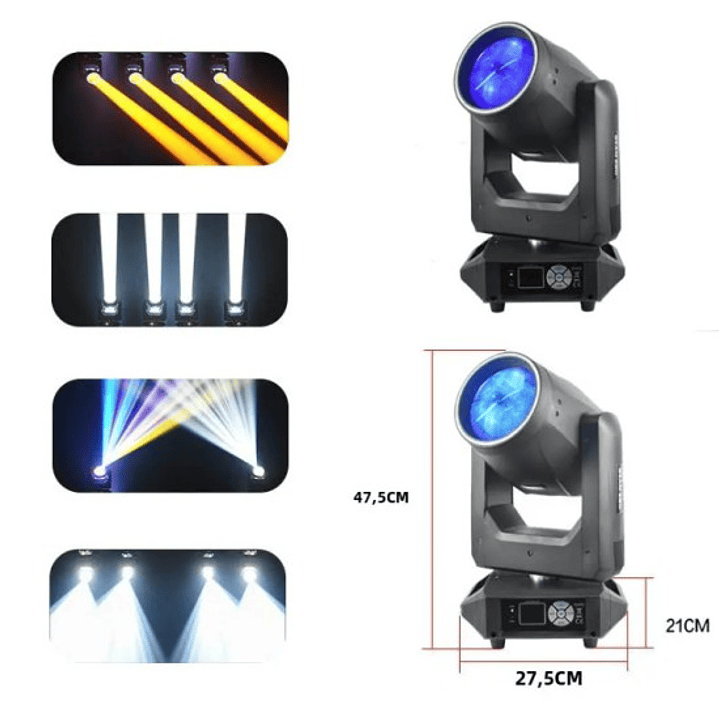 CABEZA MOVIL LED BEAM MH222 PAR GLOWING CASE INCLUIDO 3