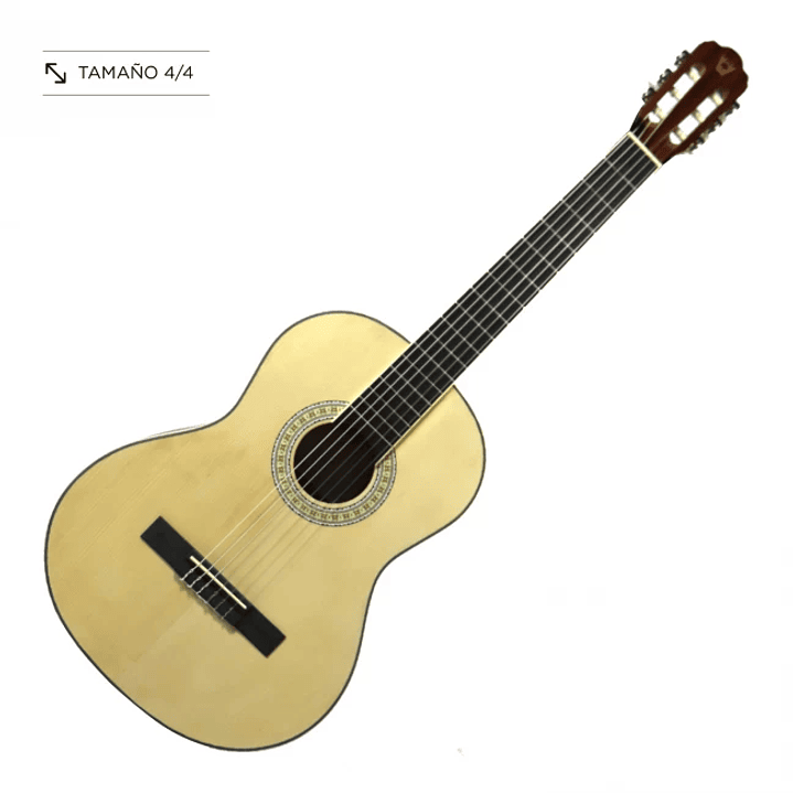 Guitarra clásica con cuerdas de nylon natural tamaño 4/4 con funda Wotan DAG-NAT-SENIOR 3