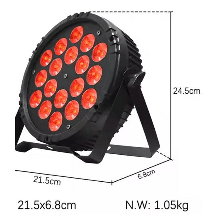 Foco Par Led 18x12 Led Ring RGBW 4 EN 1 1
