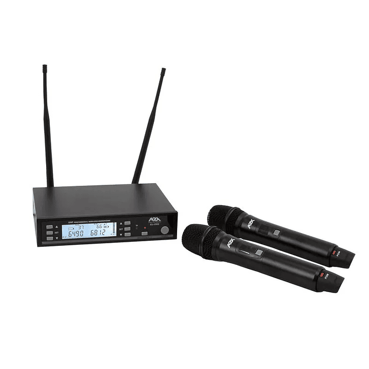 Micrófono inalámbrico de mano doble ARX Eu-2500 UHF 1