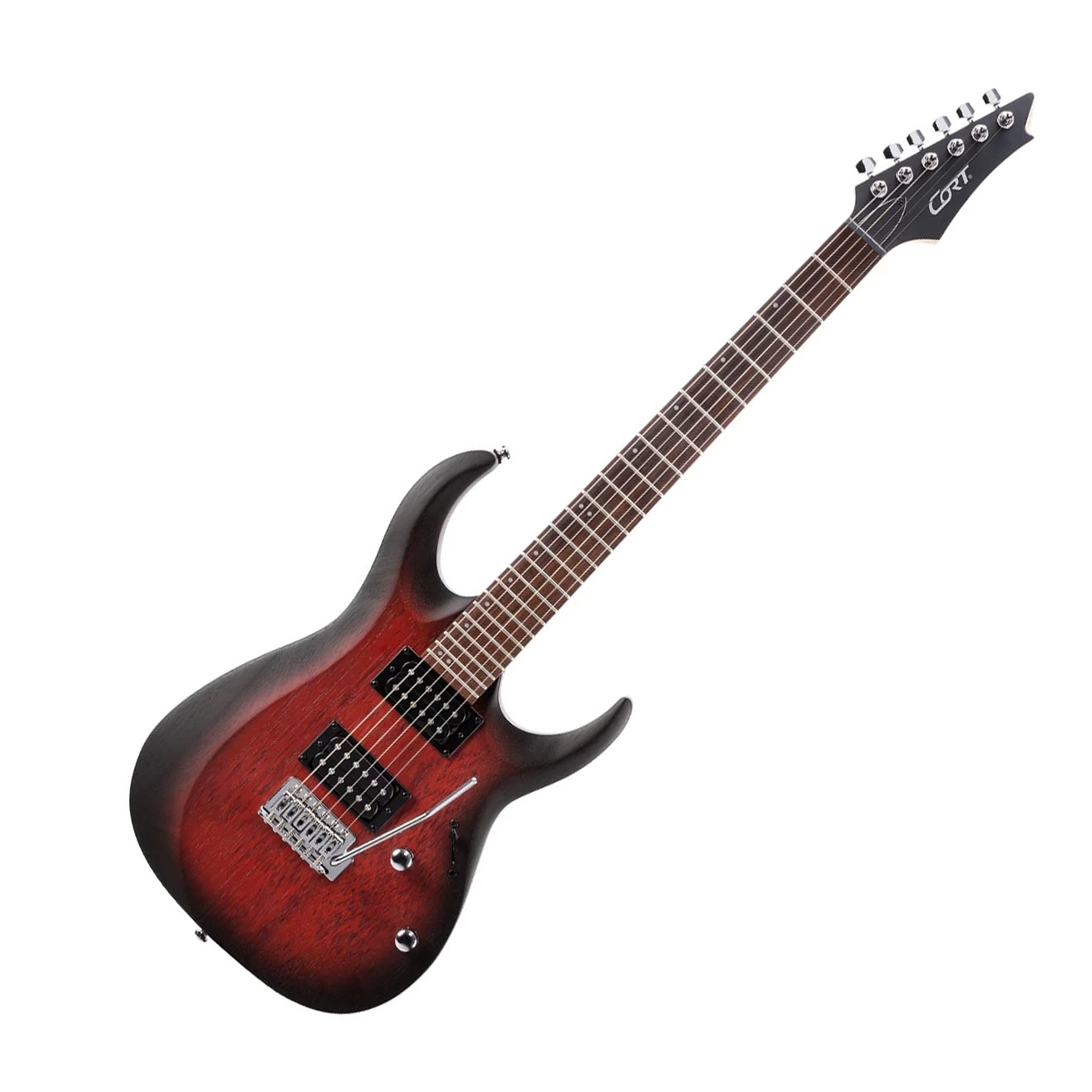 GUITARRA ELECTRICA OPEN PORE BLACK CHERRY BURST CORT X100-OPBB 1