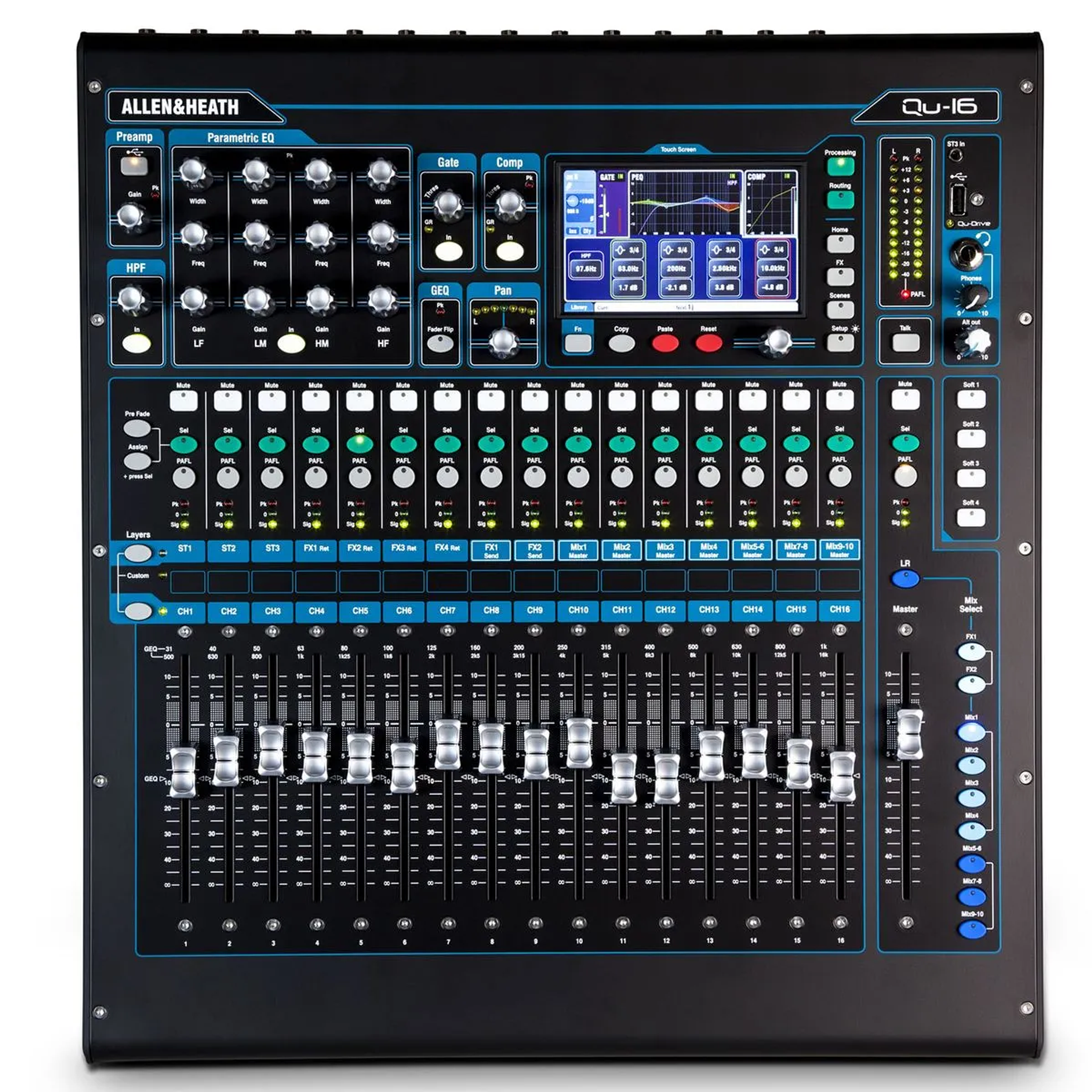 Mezclador digital Allen & Heath QU16 fader motorizados 1