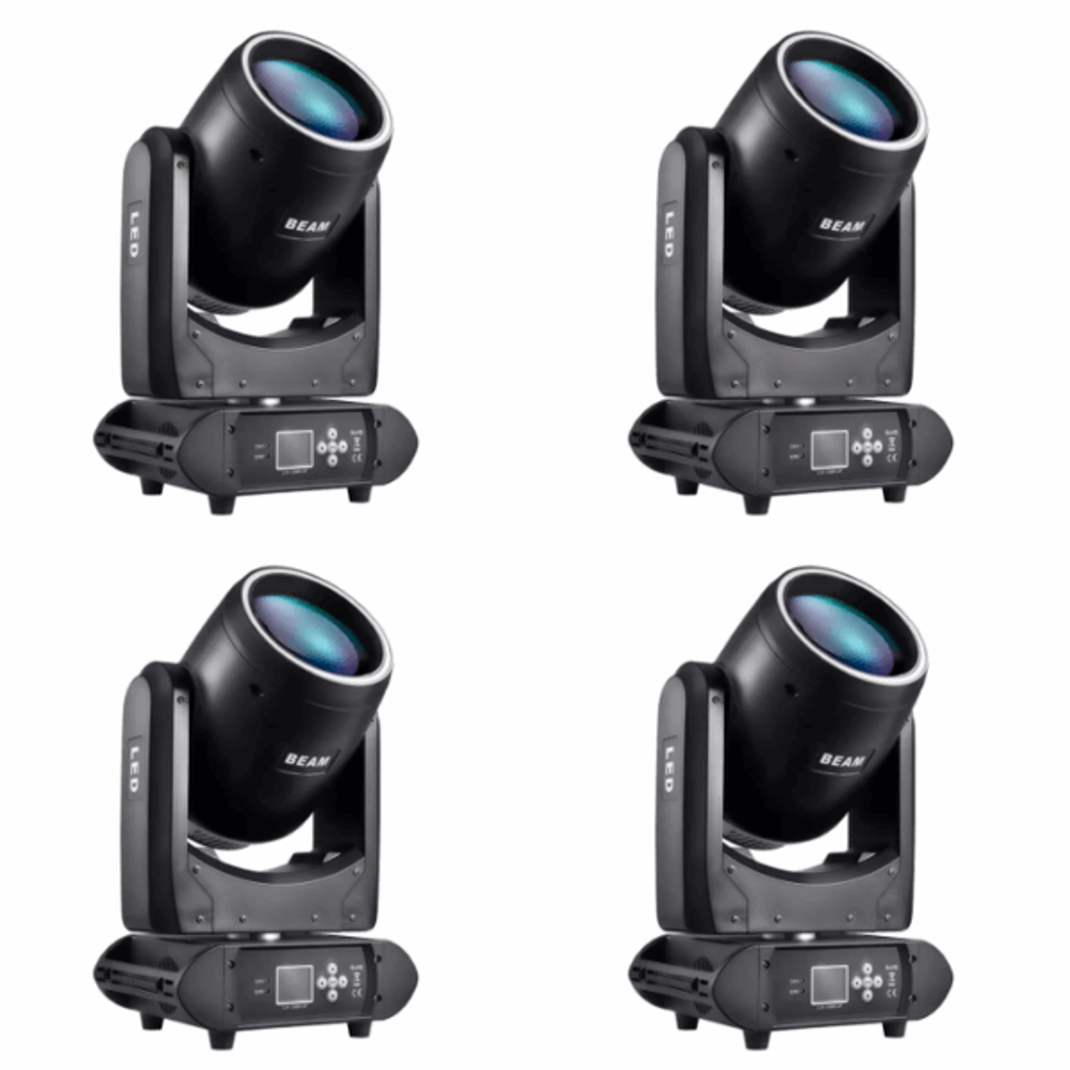 KIT 4 CABEZA MOVIL BEAM 150W VLTG + CASE 1