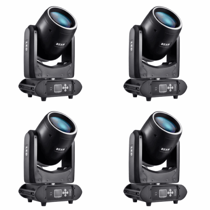 KIT 4 CABEZA MOVIL BEAM 150W VLTG + CASE 1