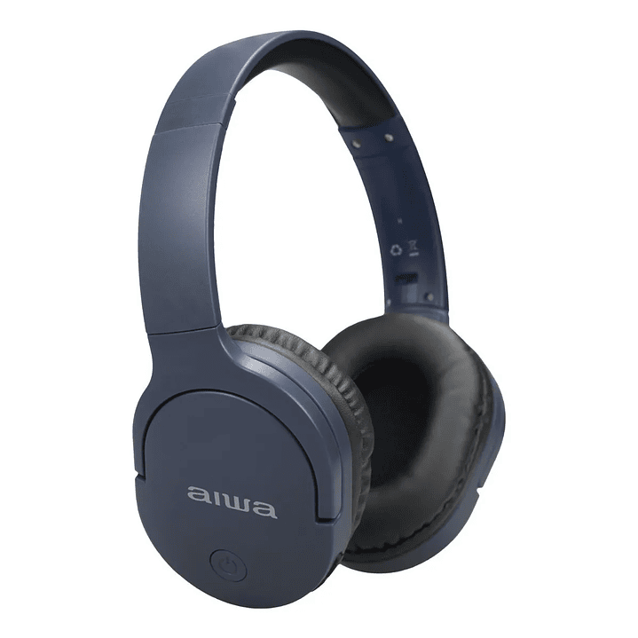 Audífonos Aiwa On-ear Bluetooth Micrófono Aux Aw-k11b - Vc Color Azul 1