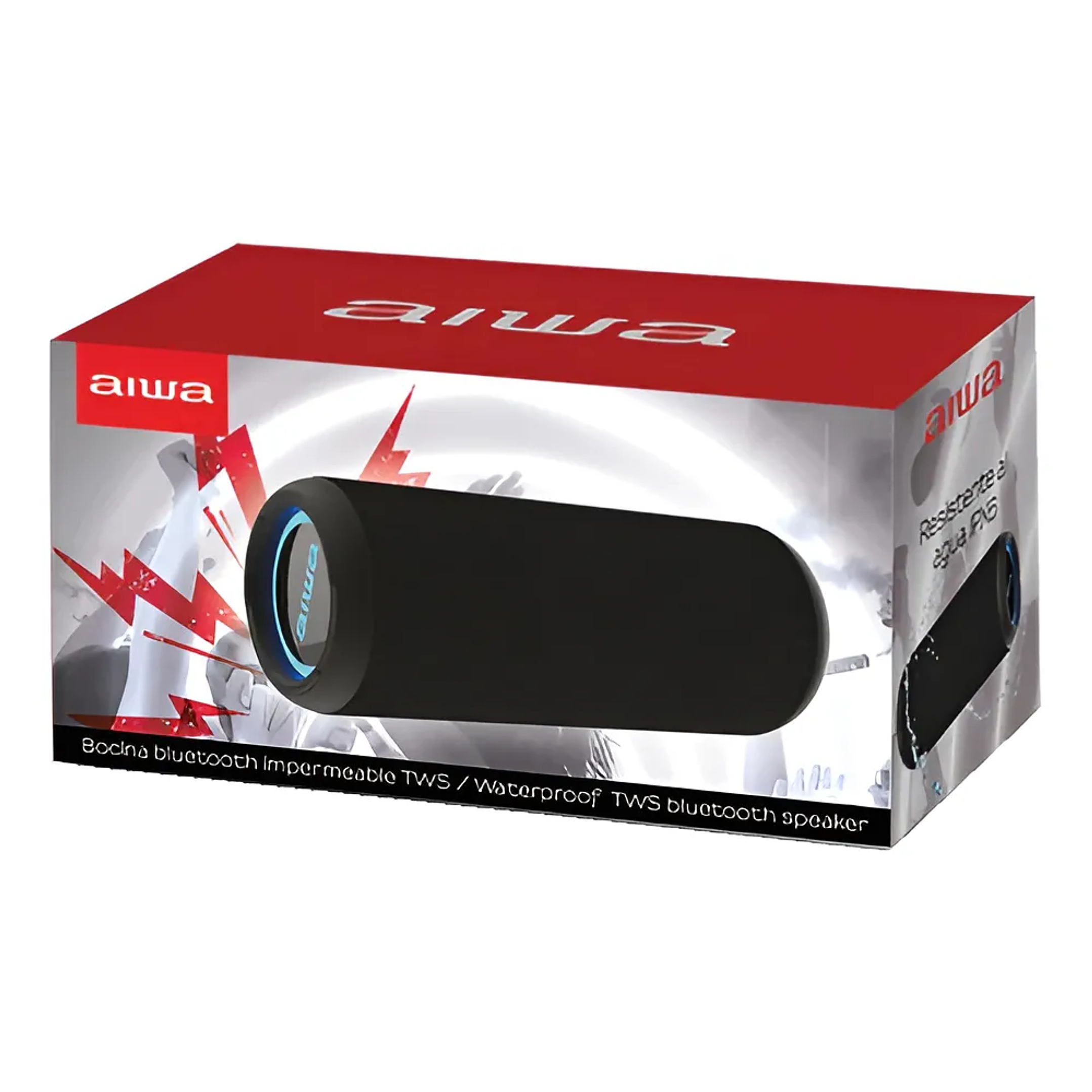 Parlante Portátil Bluetooth 20w Impermeable Tws Aiwa Color Negro 2