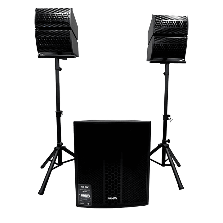 Sistema Mini Array 18″ Vamav LA 800 500W + 2*150W RMS 1