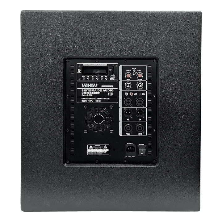 Sistema Mini Array 18″ Vamav LA 800 500W + 2*150W RMS 4