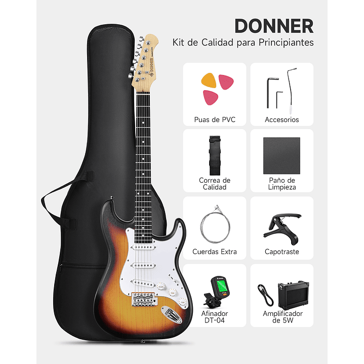 Guitarra eléctrica tipo Stratocaster Donner DST-80 4