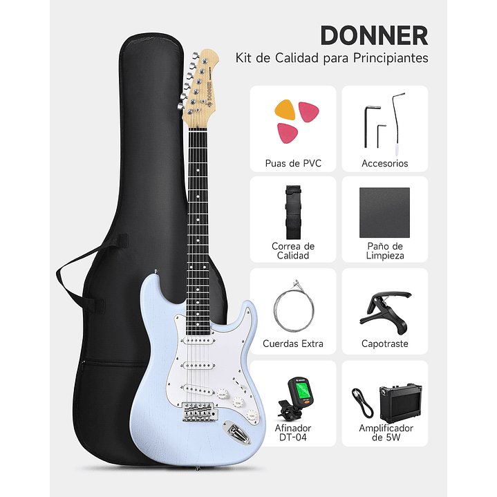 Guitarra eléctrica tipo Stratocaster Donner DST-80 3
