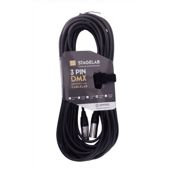 CABLE DMX 15 MTS. CABLELAB 3 PIN 1