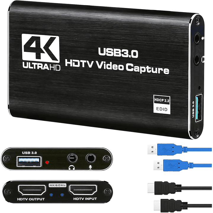 Capturadora Video Hdmi 4k Ultra Audio Mic In Streaming 3.0 1