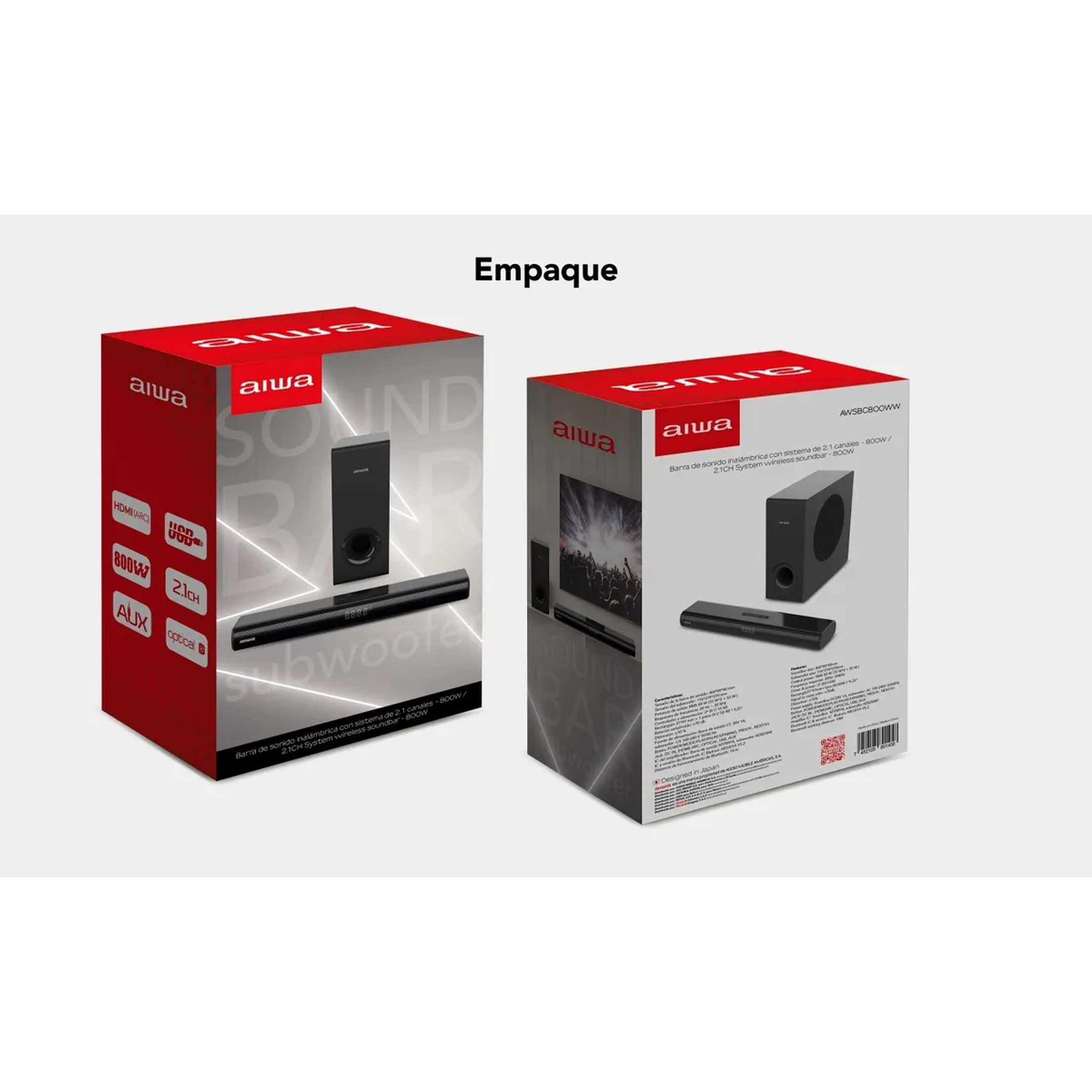 Barra De Sonido Aiwa Home Theaters 80w 2.1ch  2