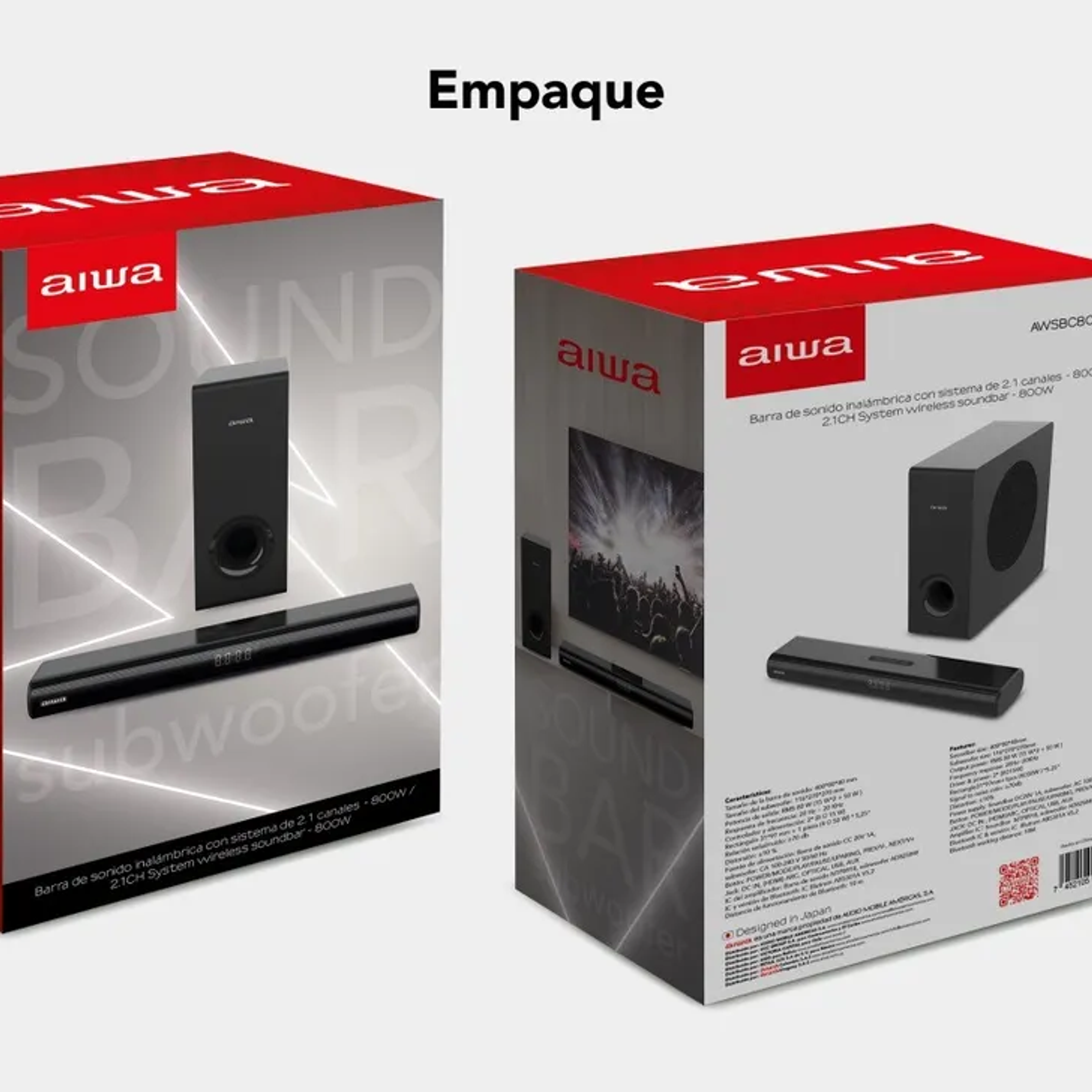 Barra De Sonido Aiwa Home Theaters 80w 2.1ch  2