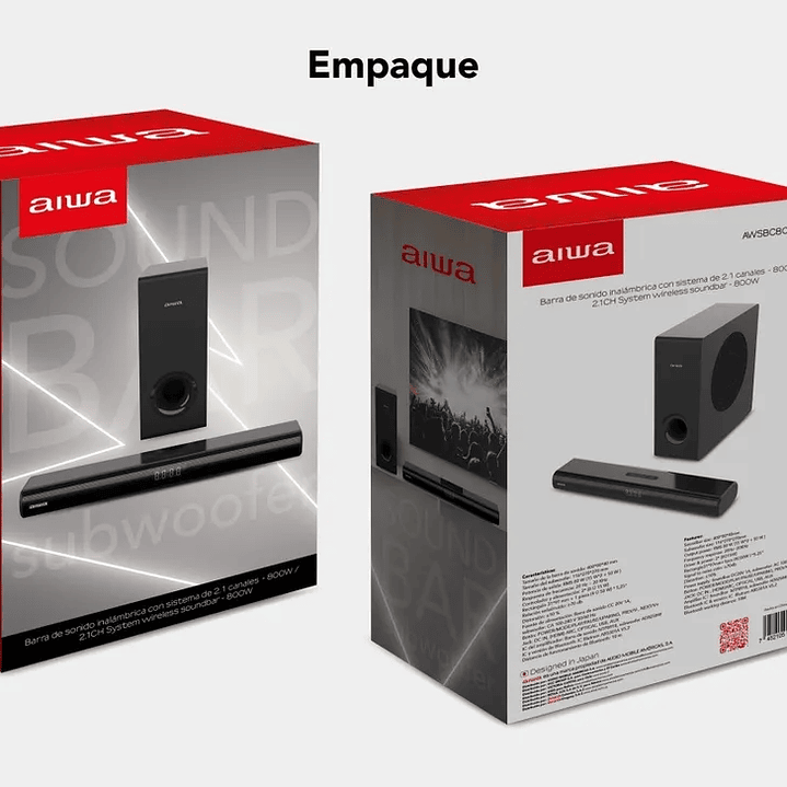 Barra De Sonido Aiwa Home Theaters 80w 2.1ch  2