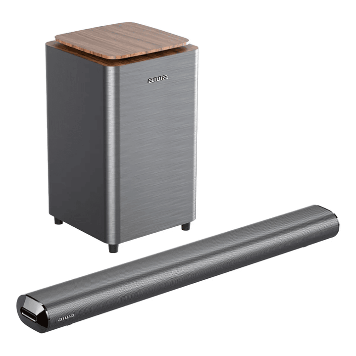 Home Theaters Soundbar Subwoofer Bluetooth Aiwa Aw-sbh23ww Gris Oscuro 1