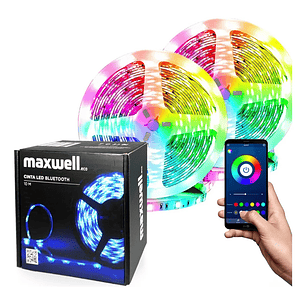 Tira Cinta Luces Led Rgb Bluetooth 10 Metros Maxwell
