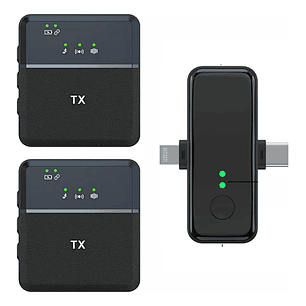 Micrófono de solapa inalámbrico doble iphone y android celular tipo C 
