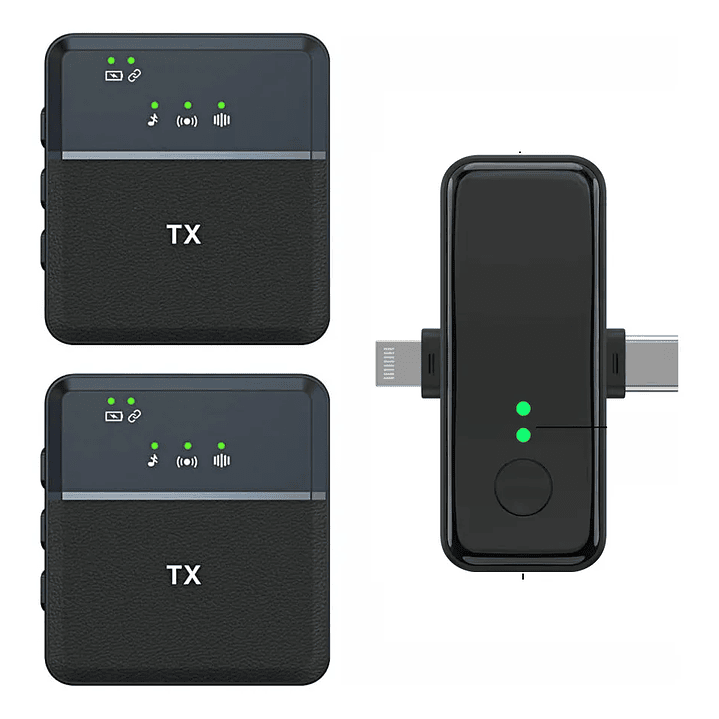 Micrófono de solapa inalámbrico doble iphone y android celular tipo C  1