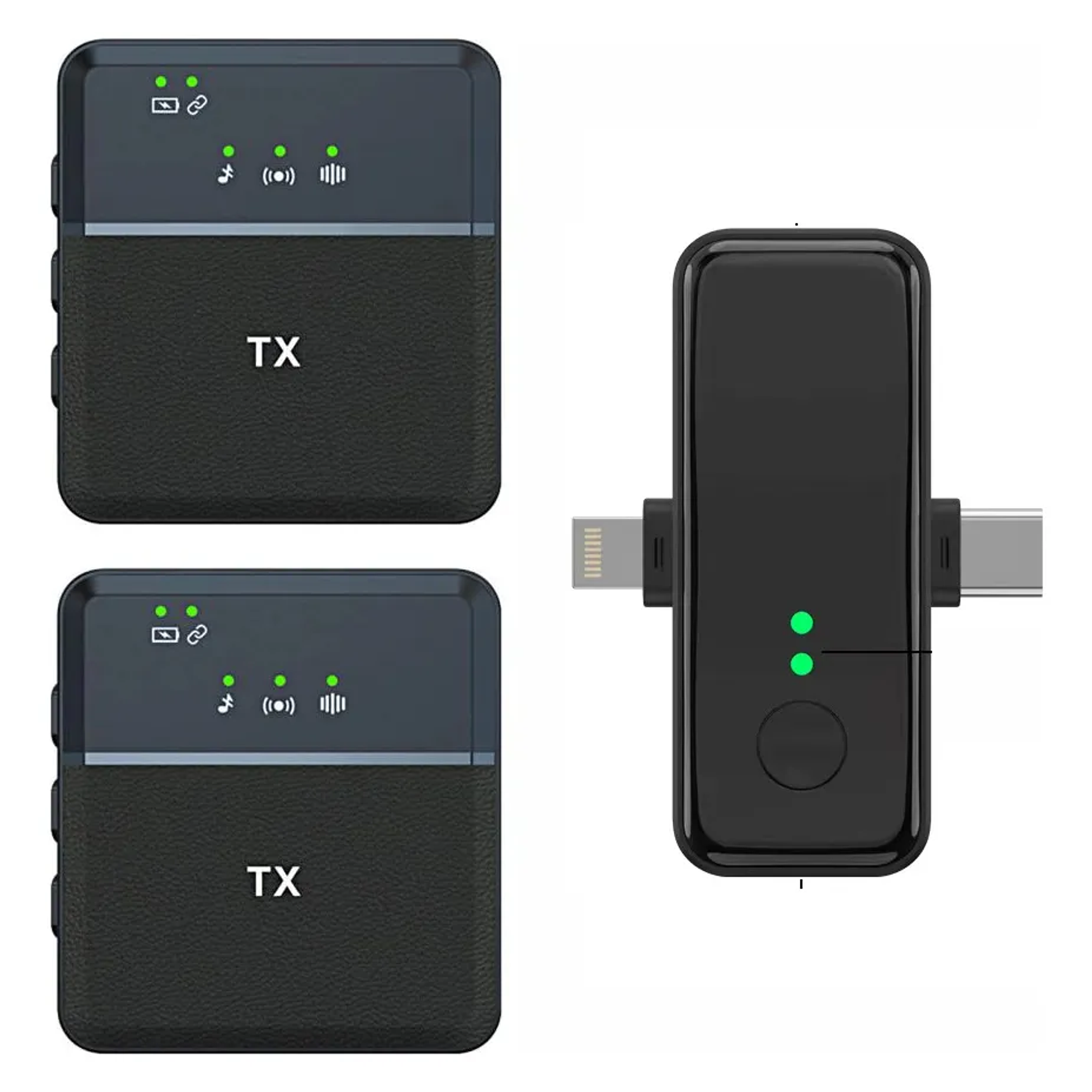 Micrófono de solapa inalámbrico doble iphone y android celular tipo C  1