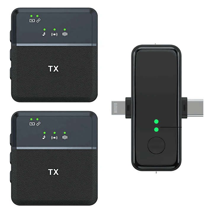 Micrófono de solapa inalámbrico doble iphone y android celular tipo C  1