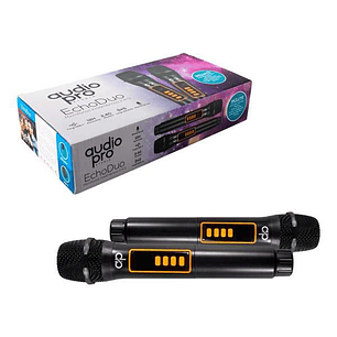 PAR DE MICROFONOS AUDIOPRO INALAMBRICO 2,4 G. CARGA TIPO C. AUTONOMIA DE 12 HRS.