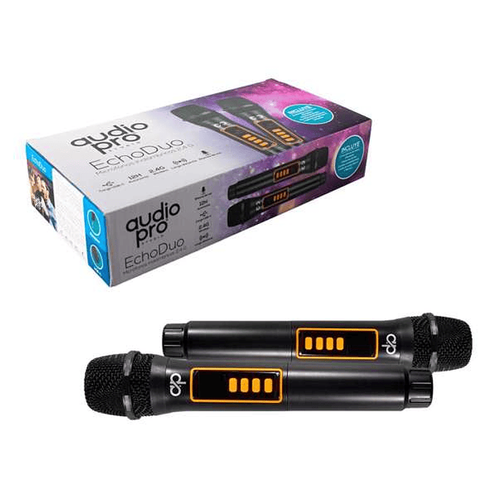 PAR DE MICROFONOS AUDIOPRO INALAMBRICO 2,4 G. CARGA TIPO C. AUTONOMIA DE 12 HRS. 2