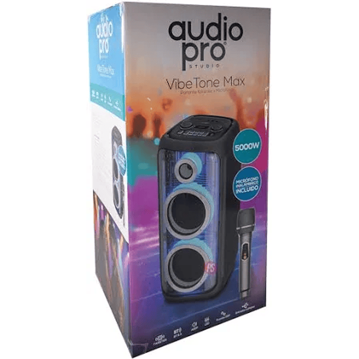 PARLANTE KARAOKE CON MICROFONO Y LUCES 4