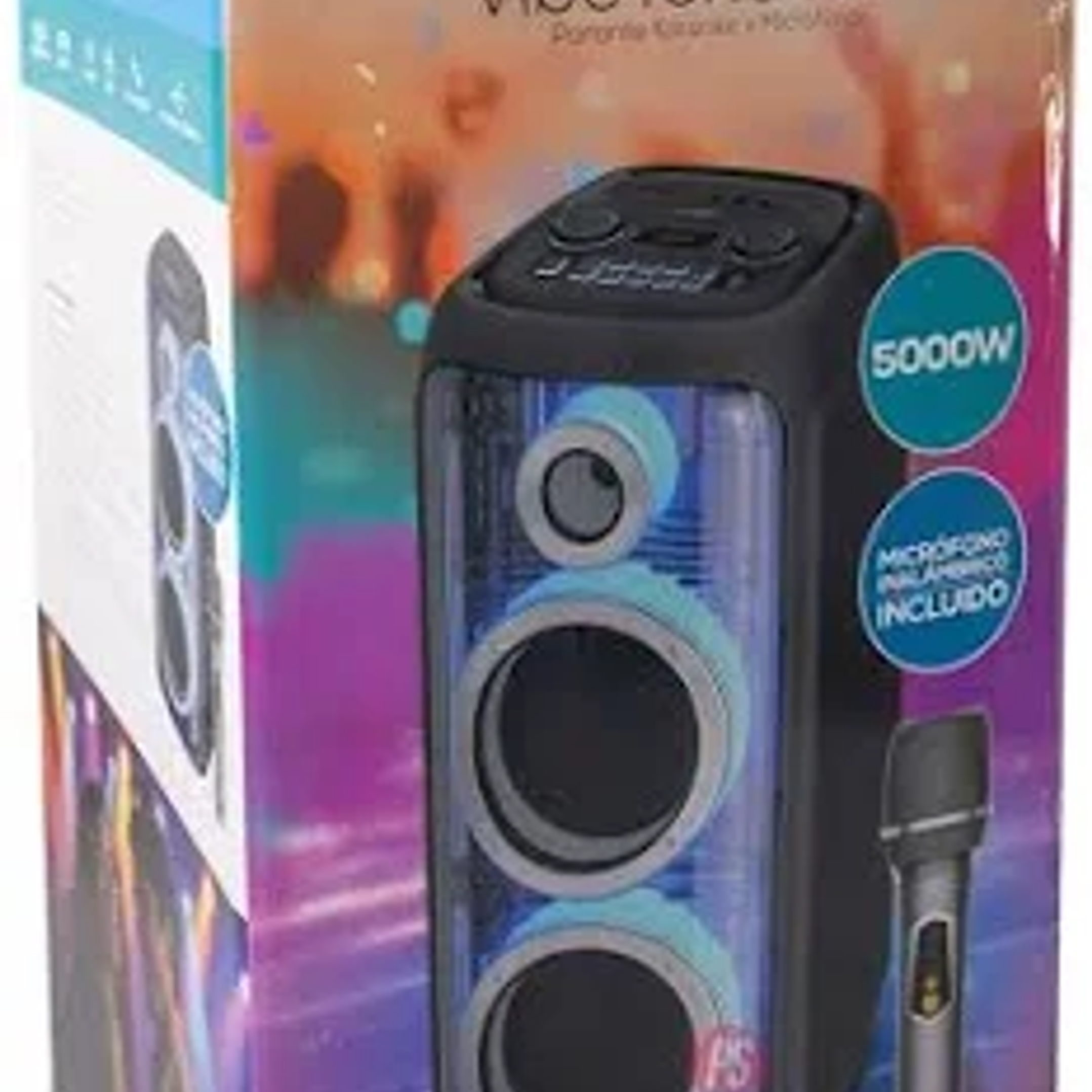 PARLANTE KARAOKE CON MICROFONO Y LUCES 4