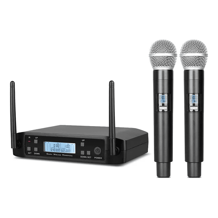 Sistema De Micrófonos Inalámbricos Dobles  Uhf 1