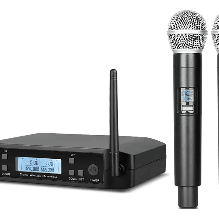 Sistema De Micrófonos Inalámbricos Dobles  Uhf 1