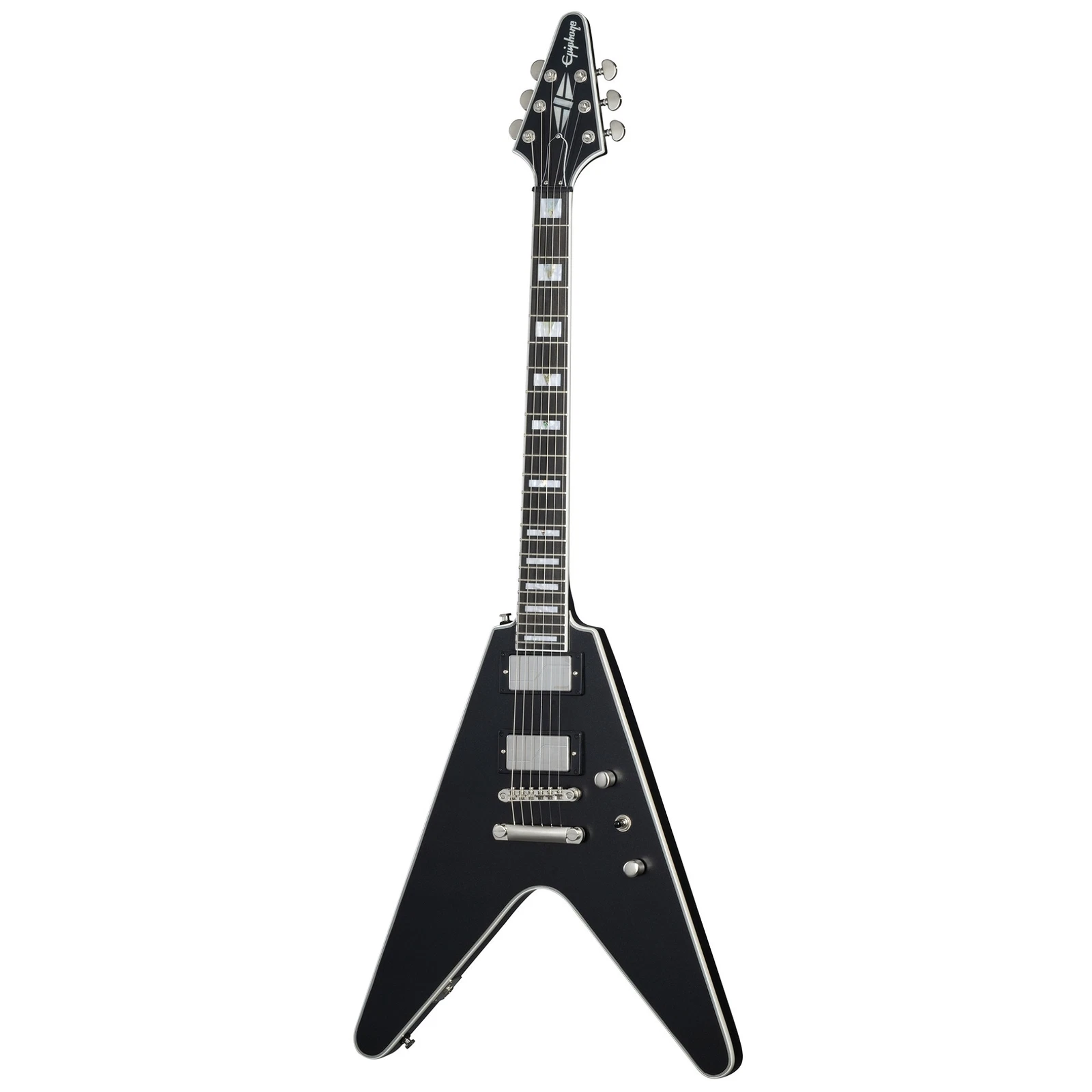 Guitarra Epiphone Flying V Prophecy, pastillas Fishman Fluence, metal negro azabache 1