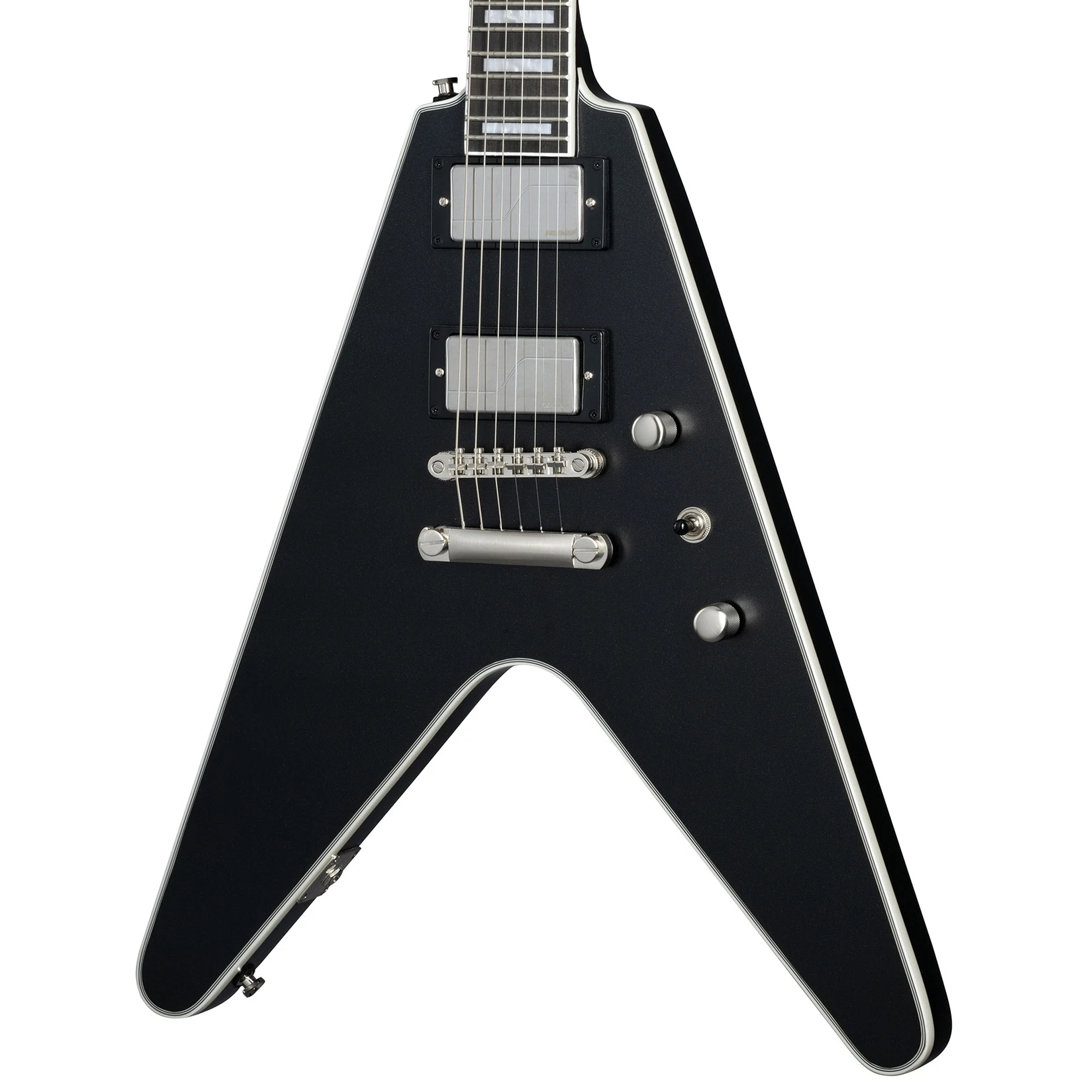 Guitarra Epiphone Flying V Prophecy, pastillas Fishman Fluence, metal negro azabache 3