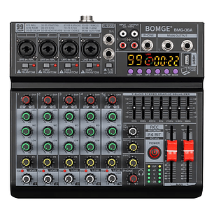 Mezcladora Bomge 6 Canales Con 16 Efectos