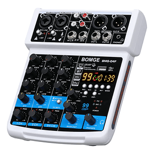 Mezcladora Audio Bomge 4 Canales Bluetooth Usb 48v Dsp 