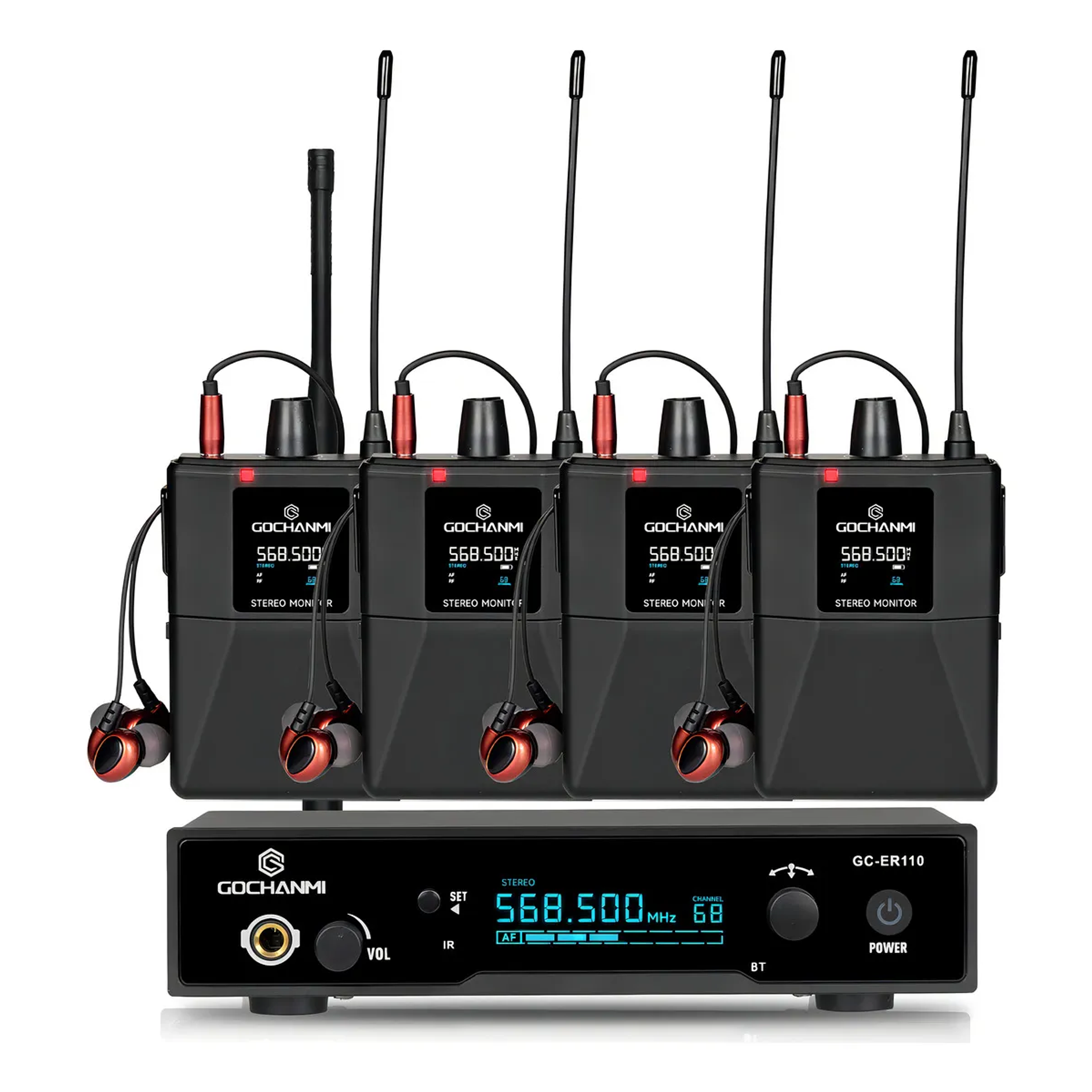 Gochanmi Sistema Monitoreo Gc Er110 1 Canal Estereo De 4 Receptores 1