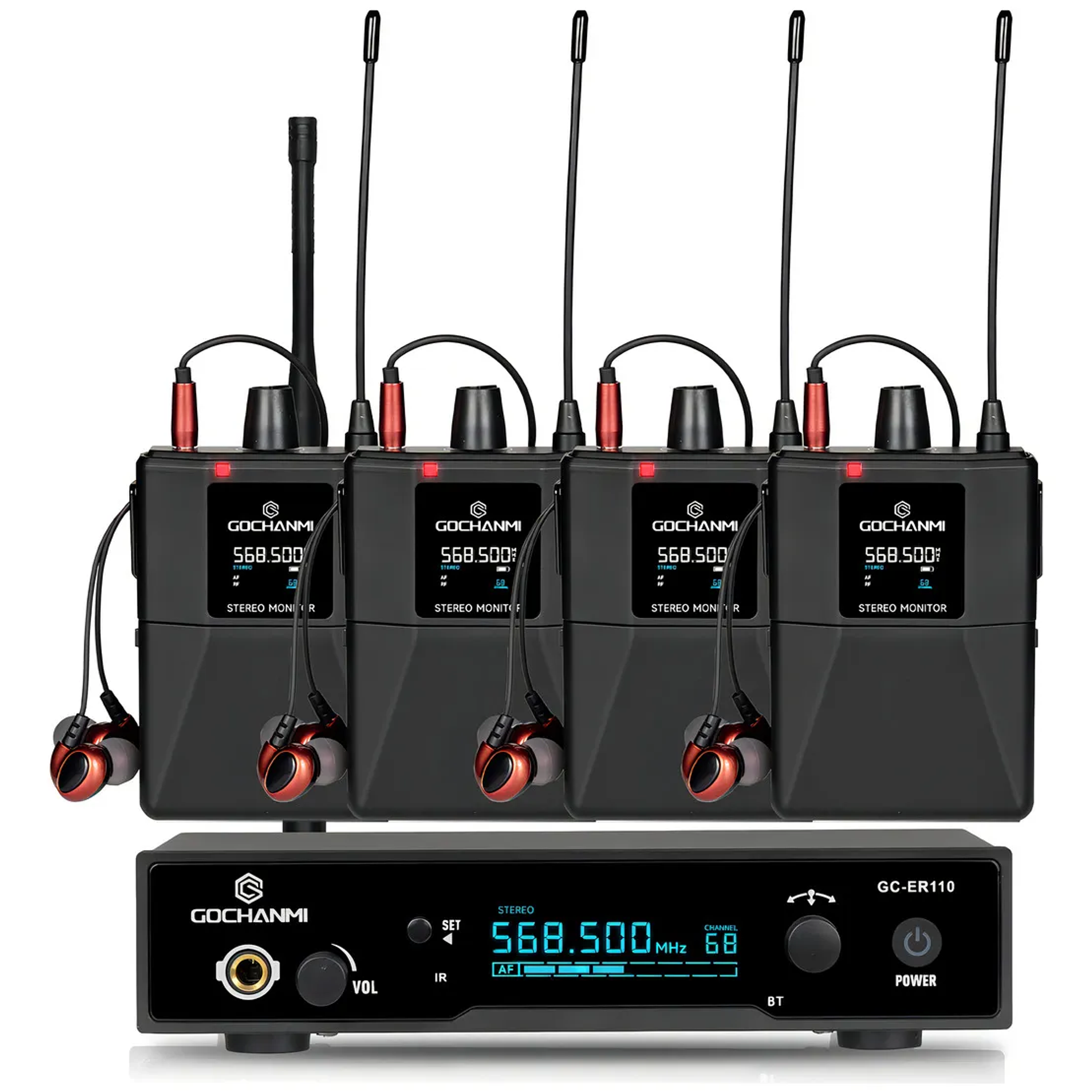 Gochanmi Sistema Monitoreo Gc Er110 1 Canal Estereo De 4 Receptores 1