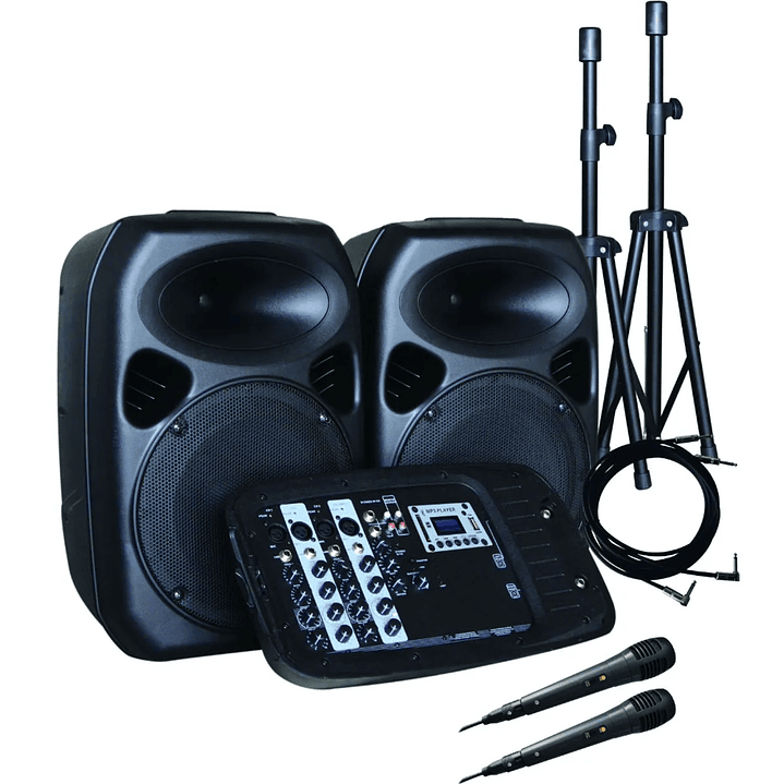 BARETONE COMBO AUDIO BT-AM200P 200W + ATRIL MICROFONO 1