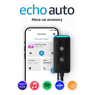 Amazon Echo Auto (2nd Gen) con asistente virtual Alexa negro
