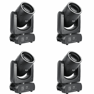 KIT 4 CABEZA MOVIL BEAM 180W VLTG + CASE
