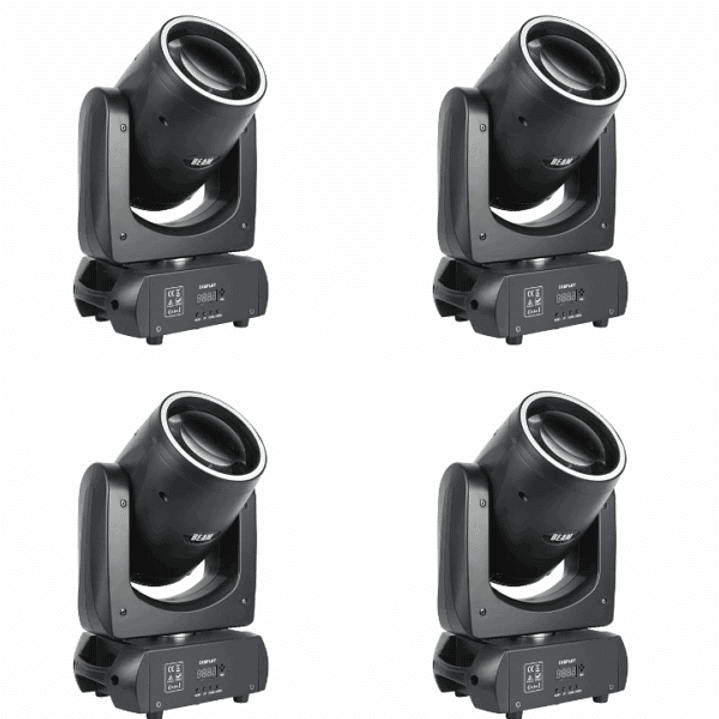 KIT 4 CABEZA MOVIL BEAM 180W VLTG + CASE 1