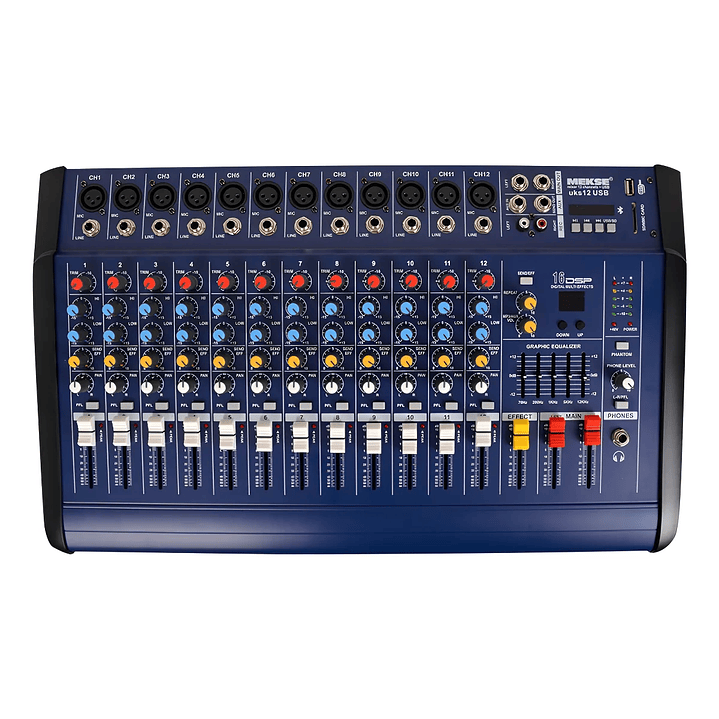 Power Mixer Mekse Mixer 12ch Bluetooth, USB 1