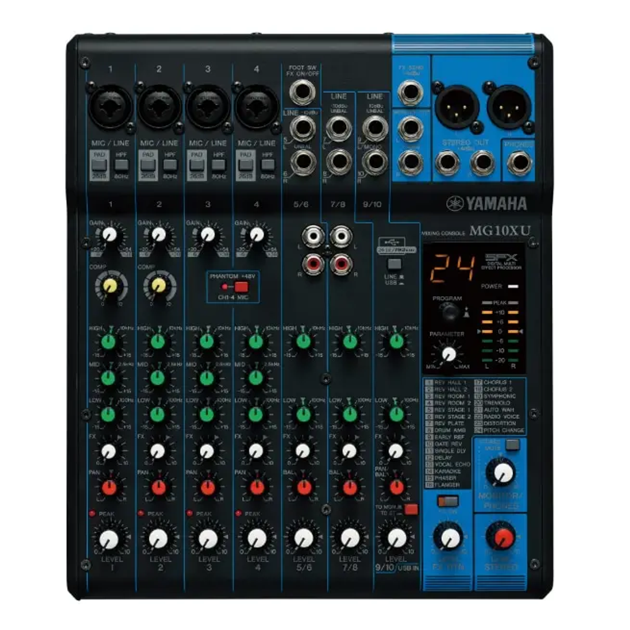 Mixer 10 canales con efectos y USB MG10XU – Yamaha 1