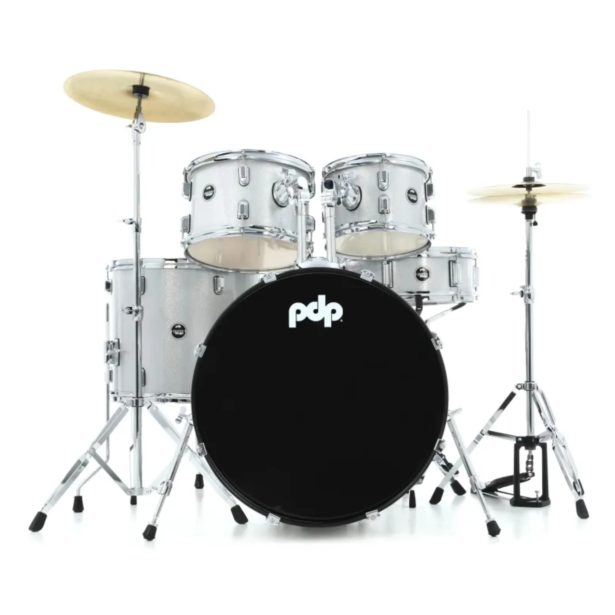 PDP Pack Bateria 5Pcs + Hardware + Platillos / Center Stage Diamond White Sparkle 1