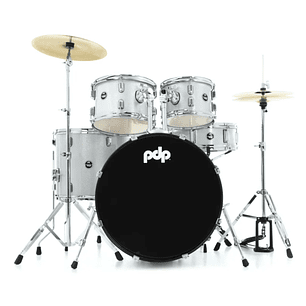 PDP Pack Bateria 5Pcs + Hardware + Platillos / Center Stage Diamond White Sparkle