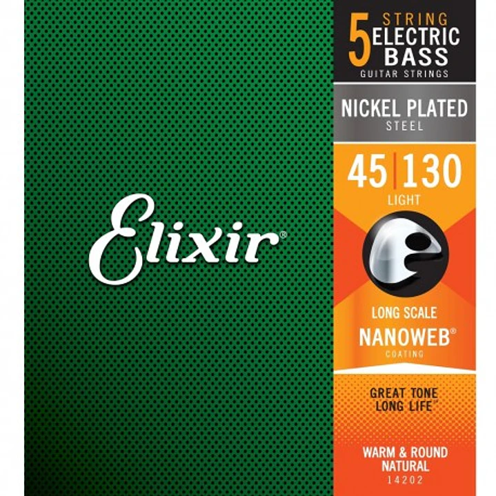 Elixir Bajo 5 Cuerdas 45-130 Nanoweb Nickel 1