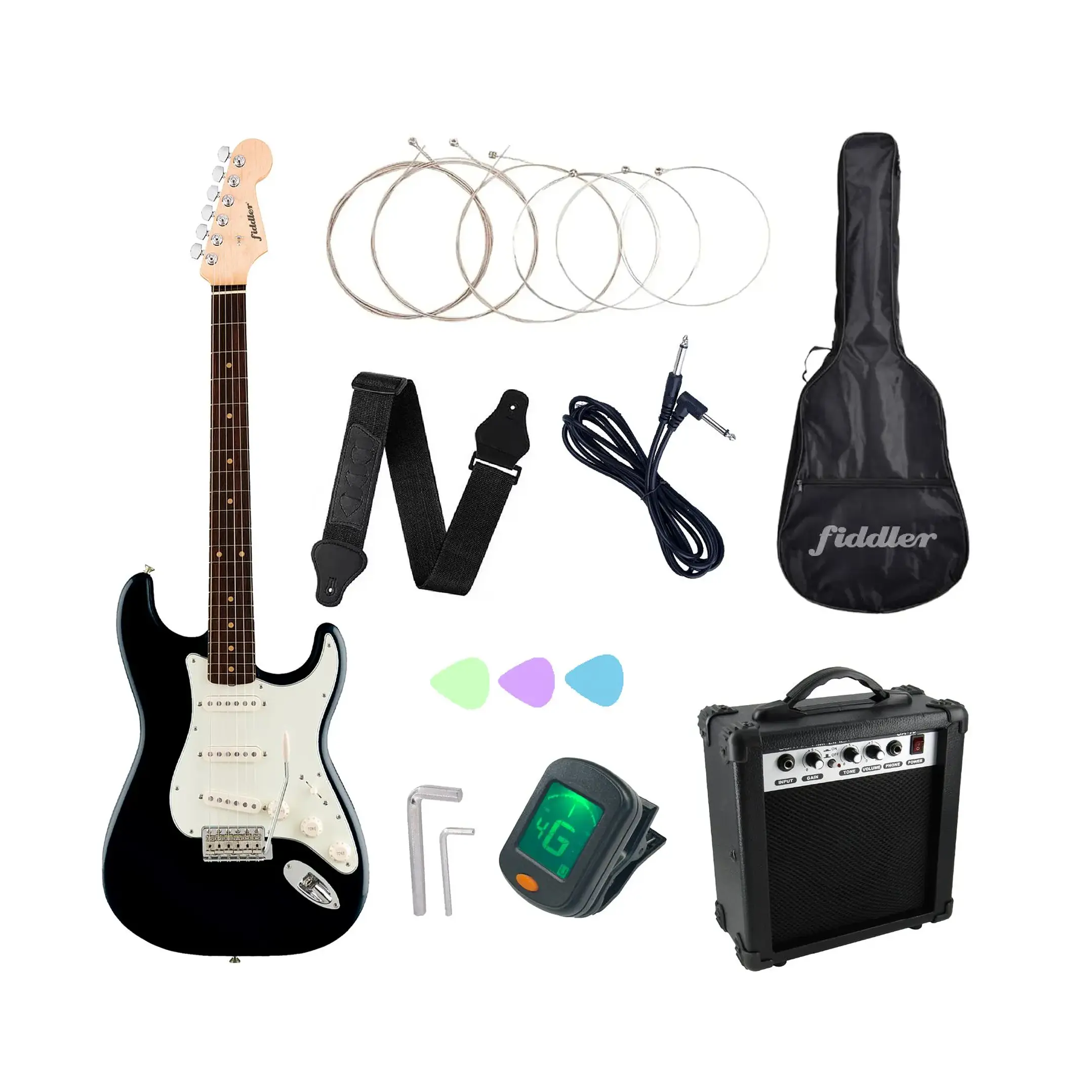 Combo Guitarra Eléctrica Negra + Amplificador Fiddler 1